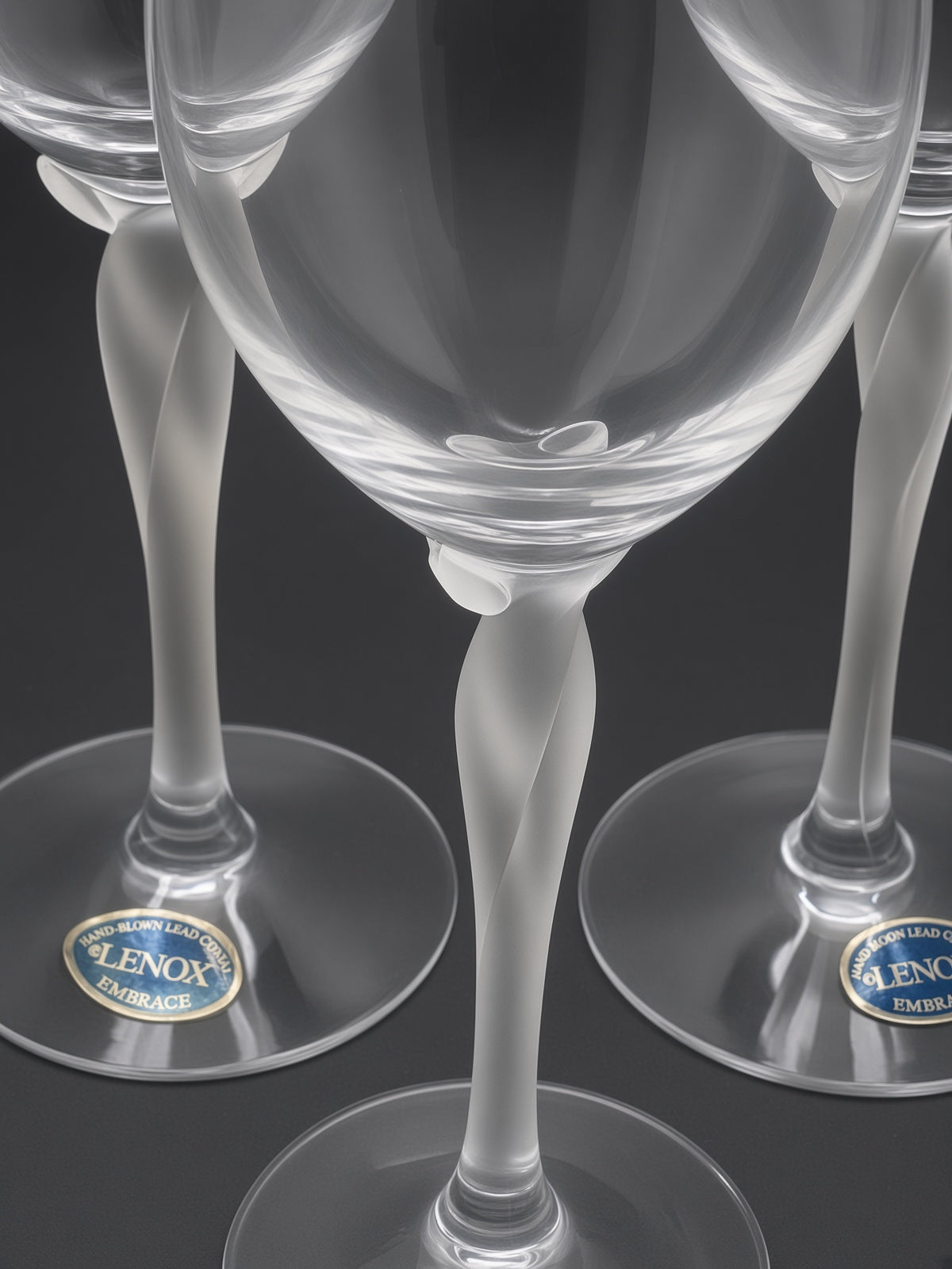 Lenox Embrace Lot of 3 Goblets LK