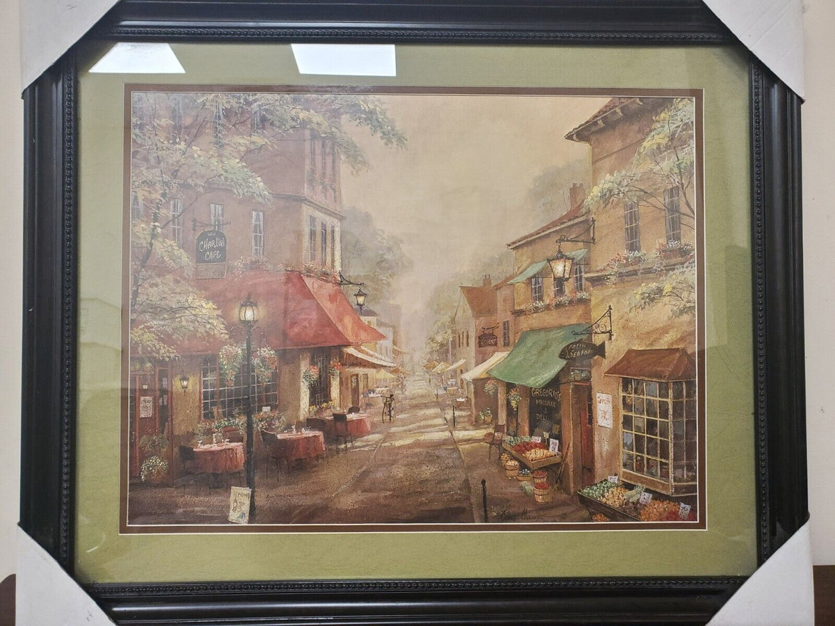 Collectable Framed Print Ruanne Manning 21" x 17" Charlie's Cafe