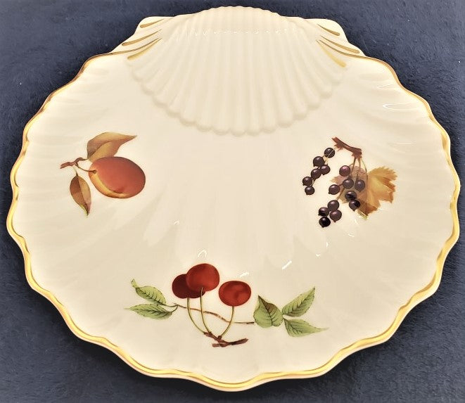 Royal Worcester Evesham Gold 9" Shell Shaped Dish