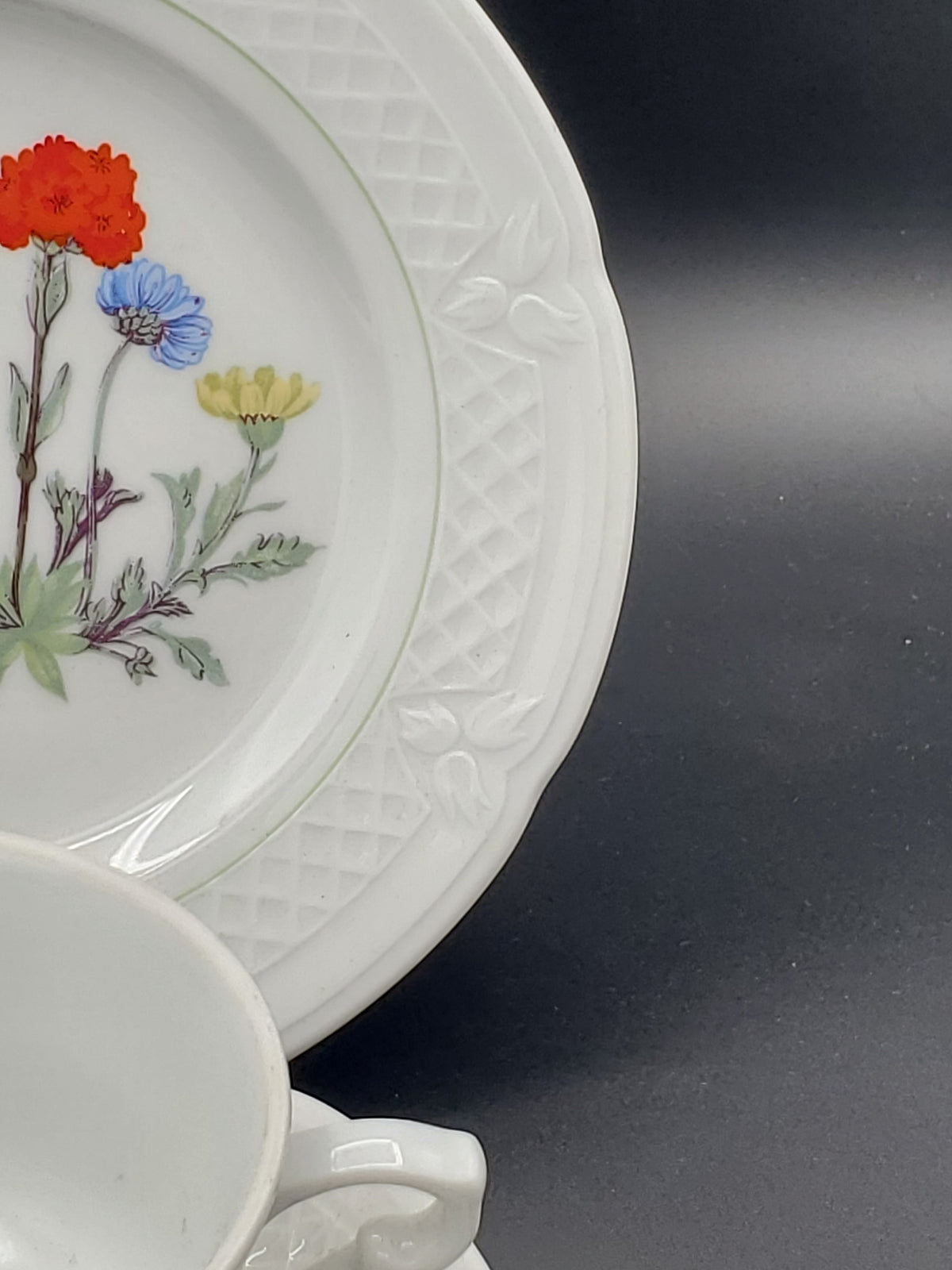 Philippe Deshoulieres Louis Lourioux Wild Flower Lot of Seven Pieces - Salad Bread Plates Cup & Saucer LK