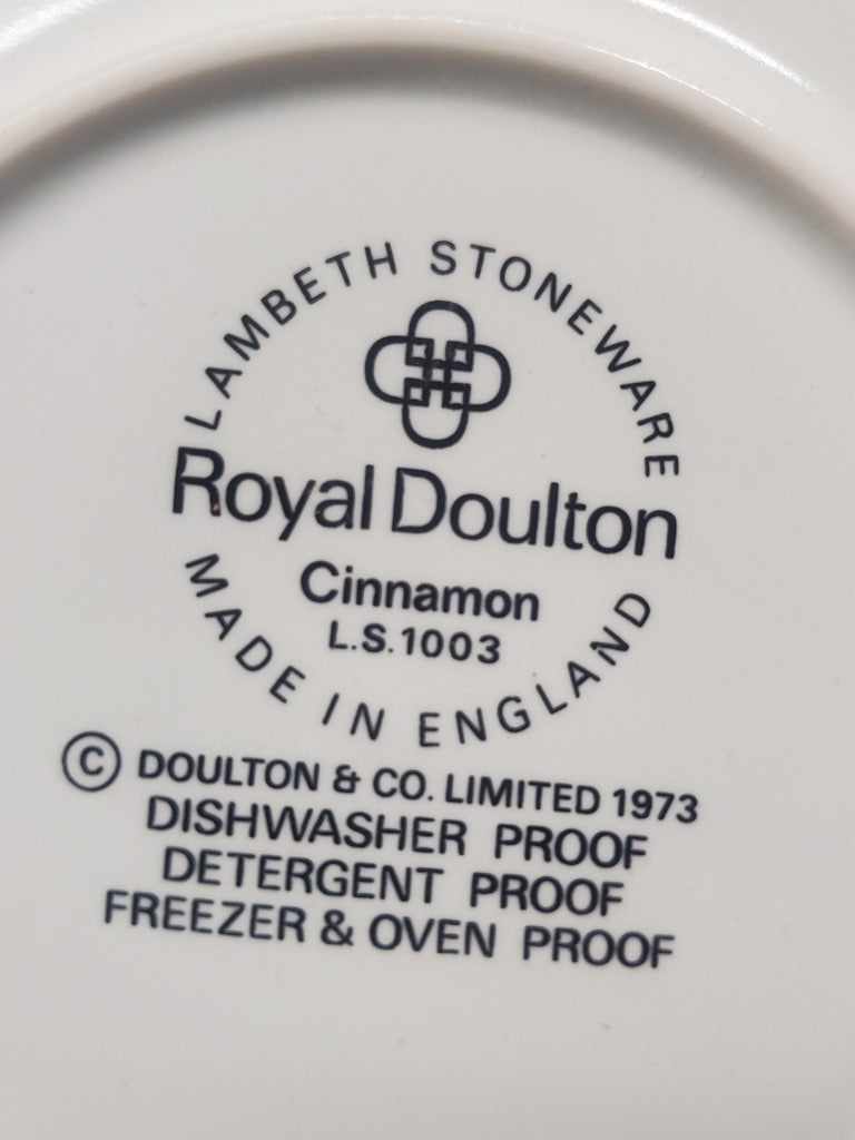 Set of 3 Royal Doulton Cinnamon Cup & Saucer Sets LK