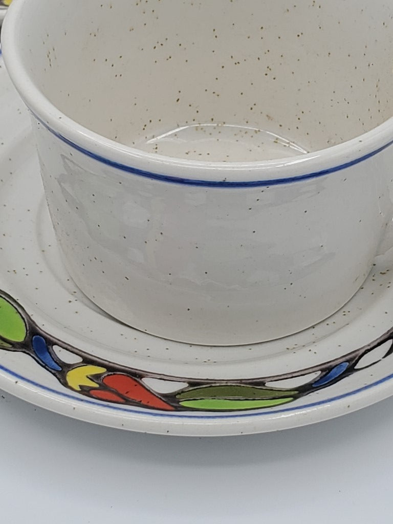 Set of 5 Metlox - Poppytrail - Vernon Moulin Cup & Saucer Sets LK