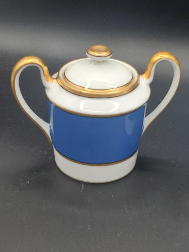 Fitz & Floyd Renaissance Cerulean Blue (Japan) Creamer & Sugar Bowl with Lid LK