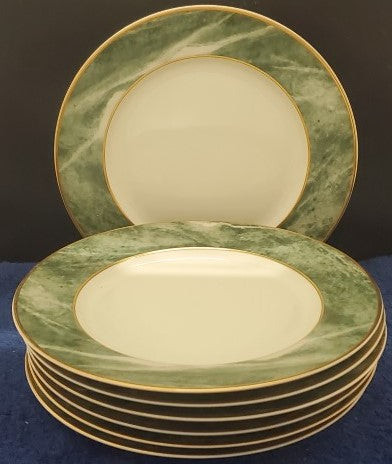 Set of 7 Mikasa Travertine Green Bread & Butter Plates LK