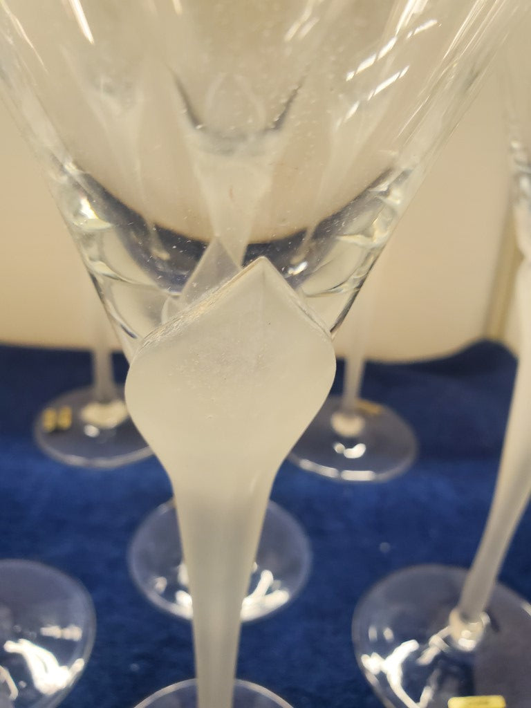 Set of 6 Mikasa Vogue Frost Fire Water Goblets LK