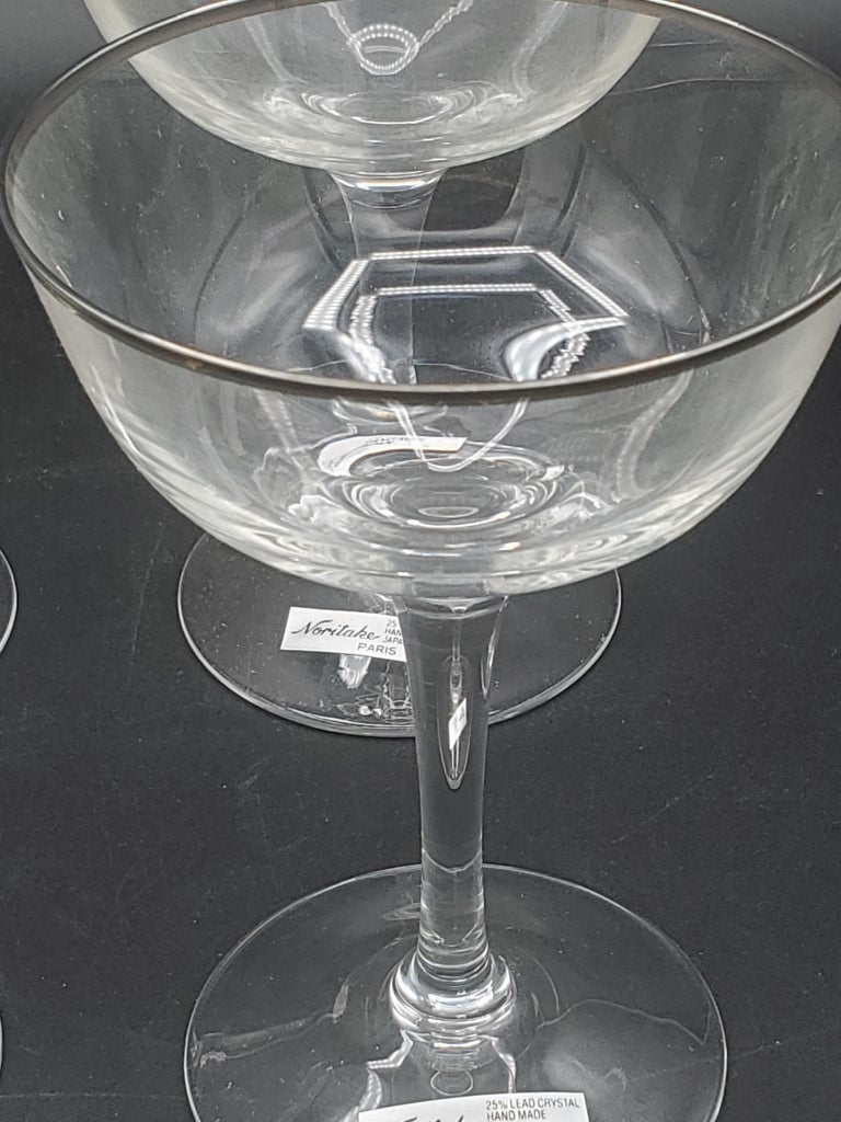 Set of 4 Noritake Crystal Paris Champagne/Tall Sherbets LK