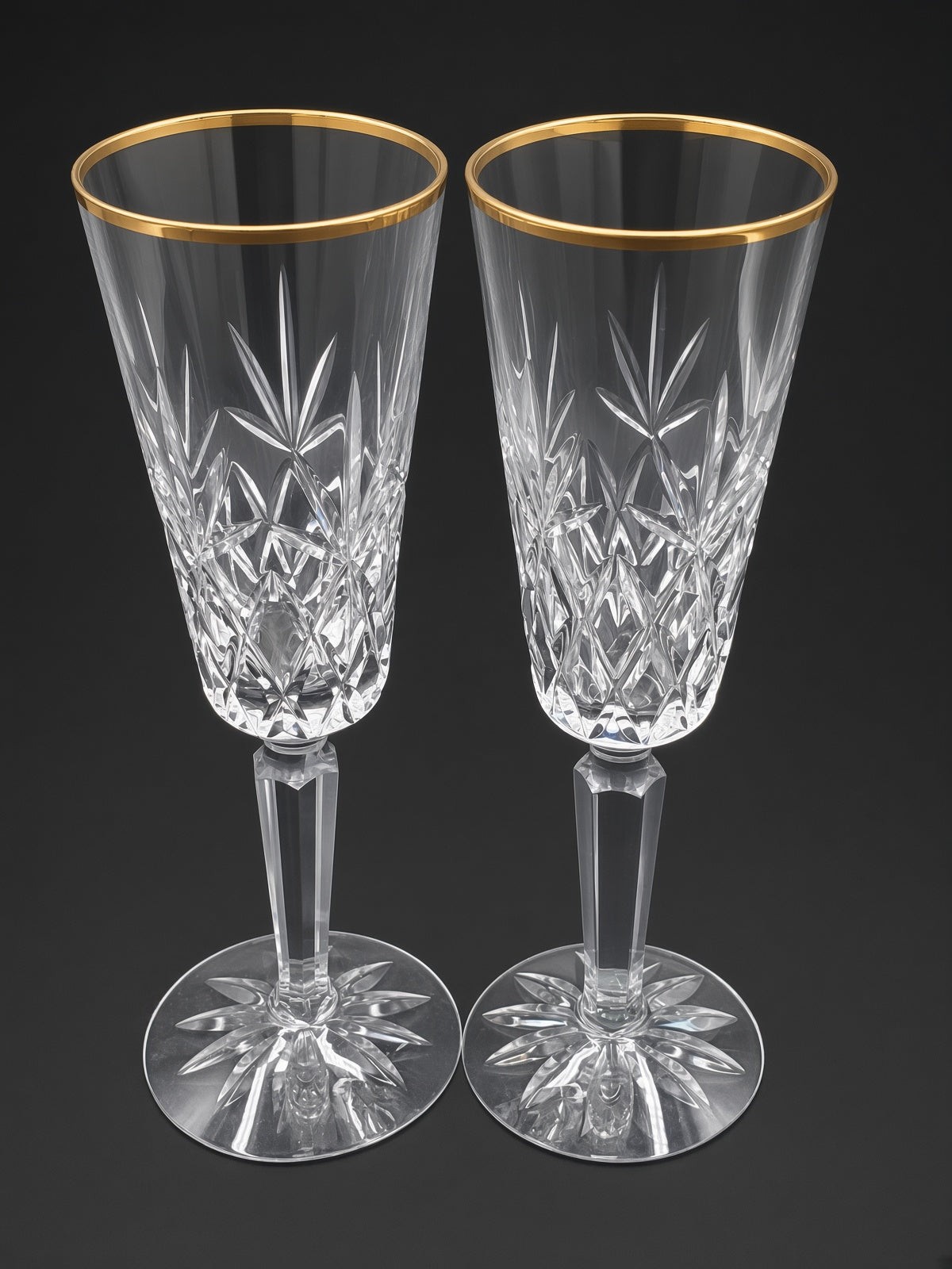 Set of 2 Lenox Charleston Gold Champagne Flutes LK