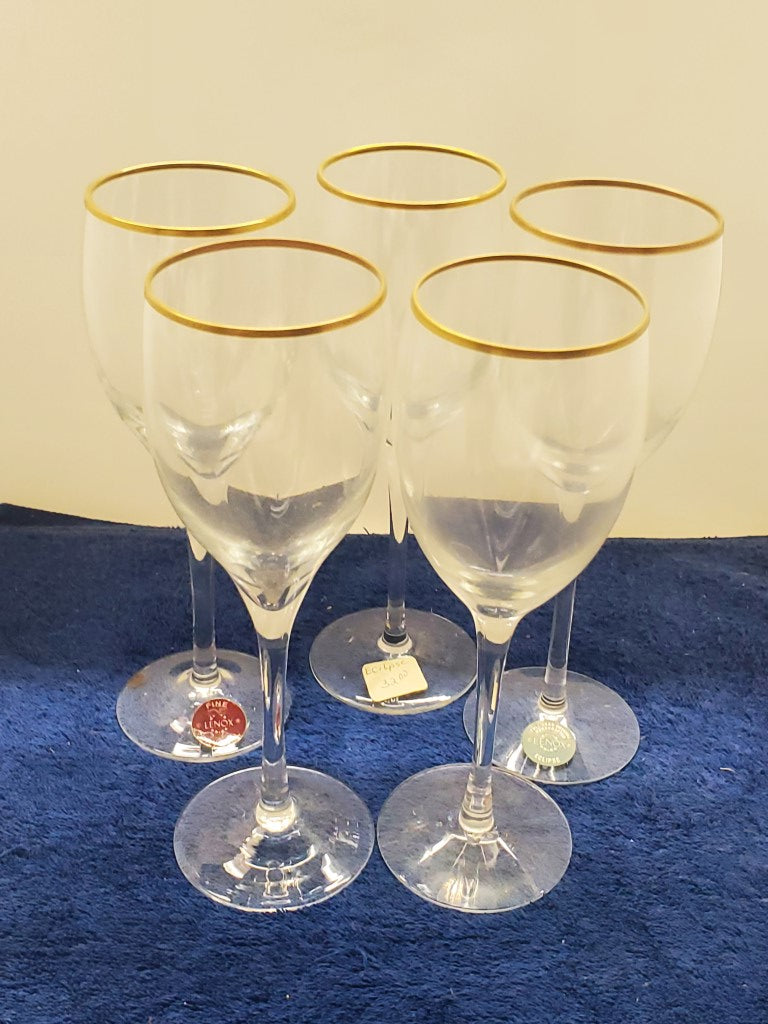 Set of 5 Lenox Eclipse Wine Glasses LK