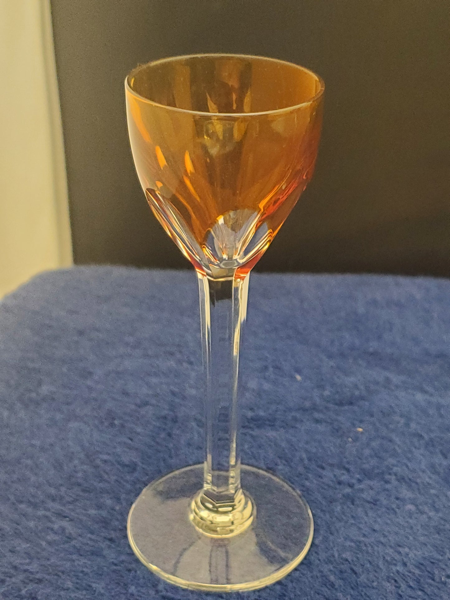 Set of 2 Baccarat Genova (Cut) Cordials - Orange & Amethyst