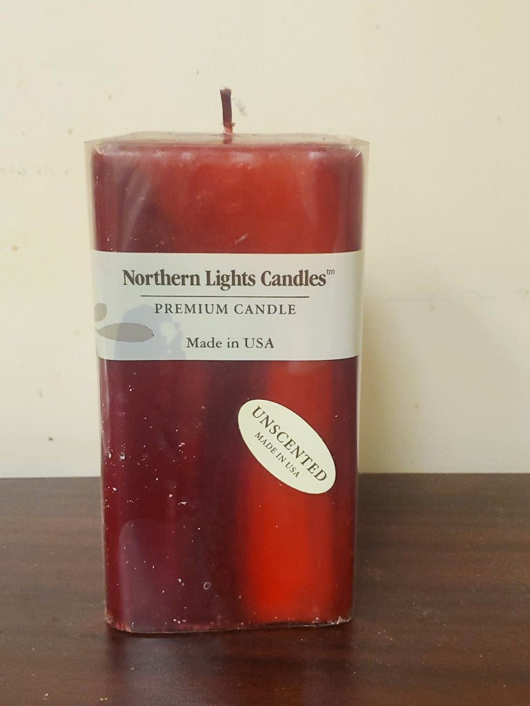Northern Lights (NLC) Embers Premium Unscented Decorative Candle - Dark Red