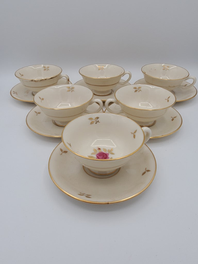 Set of 6 Lenox Rhodora Cup & Saucer Sets LK