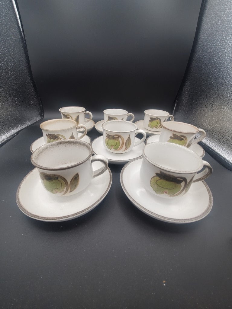 Set of 8 Denby Troubadour Cup & Saucer Sets LK