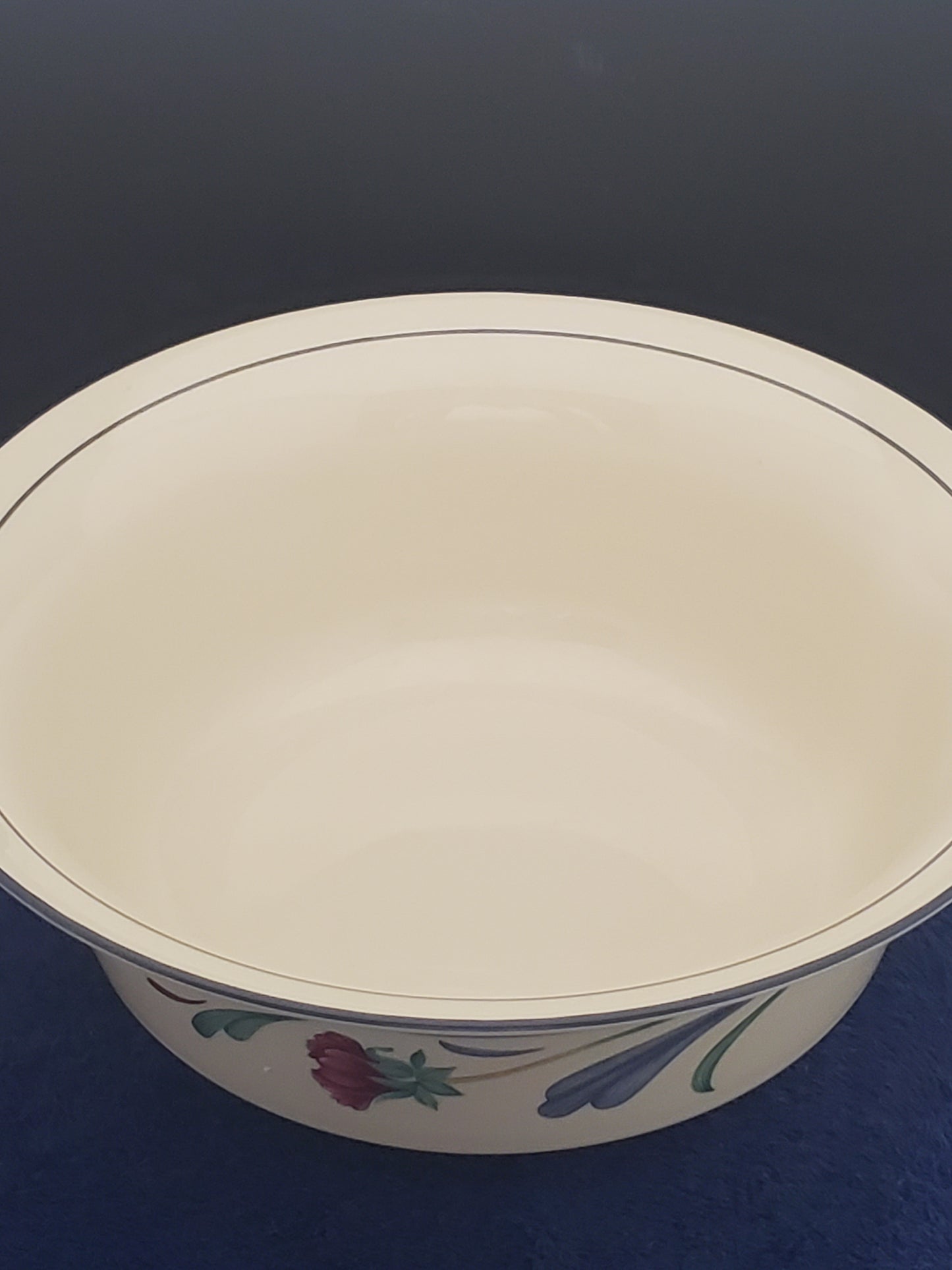 Lenox Poppies on Blue 8" Round Vegetable Bowl