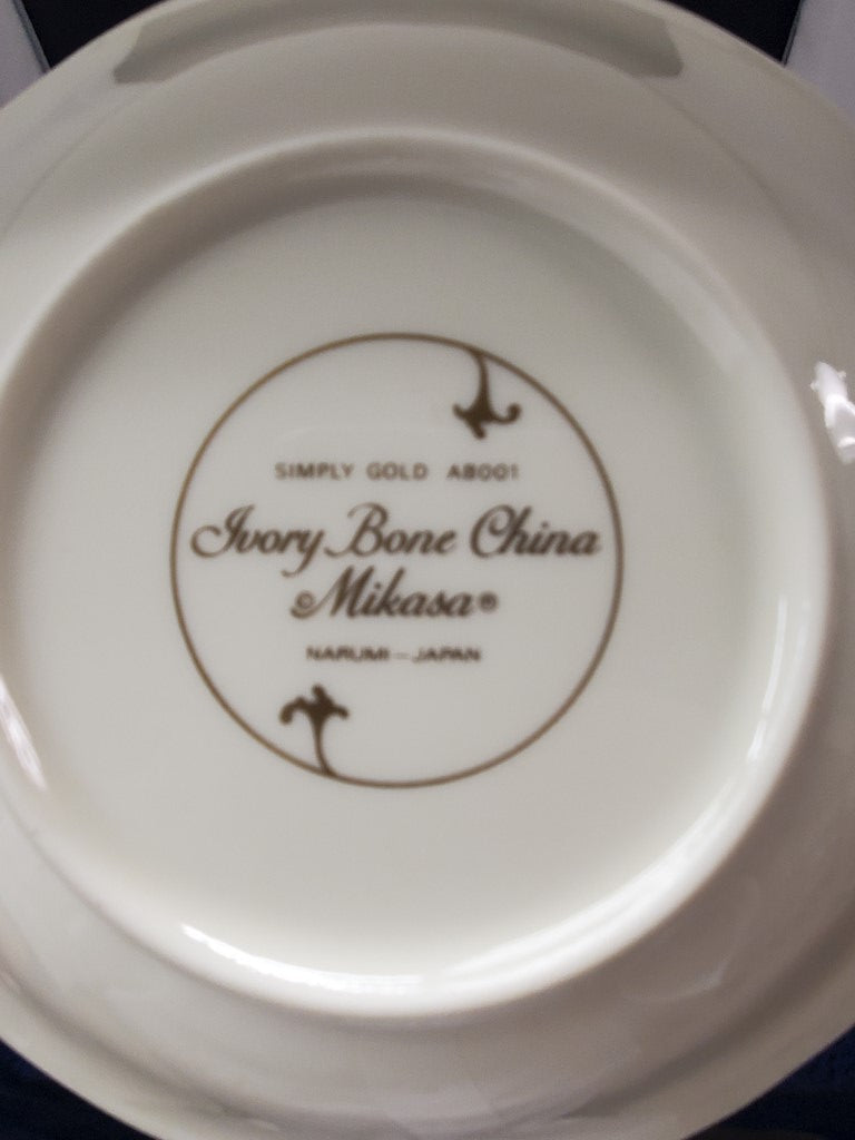 Set of 6 Mikasa Simply Gold Fruit (Saucer/Dessert) Bowls LK