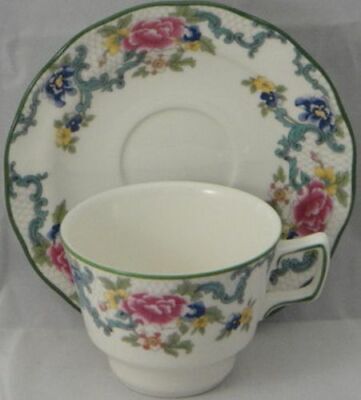Set of 4 Royal Doulton Floradora Green Cup & Saucers