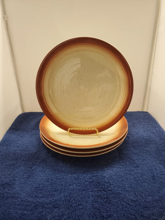 Set of 4 Franciscan Country Craft Russet Brown Salad Plates LK