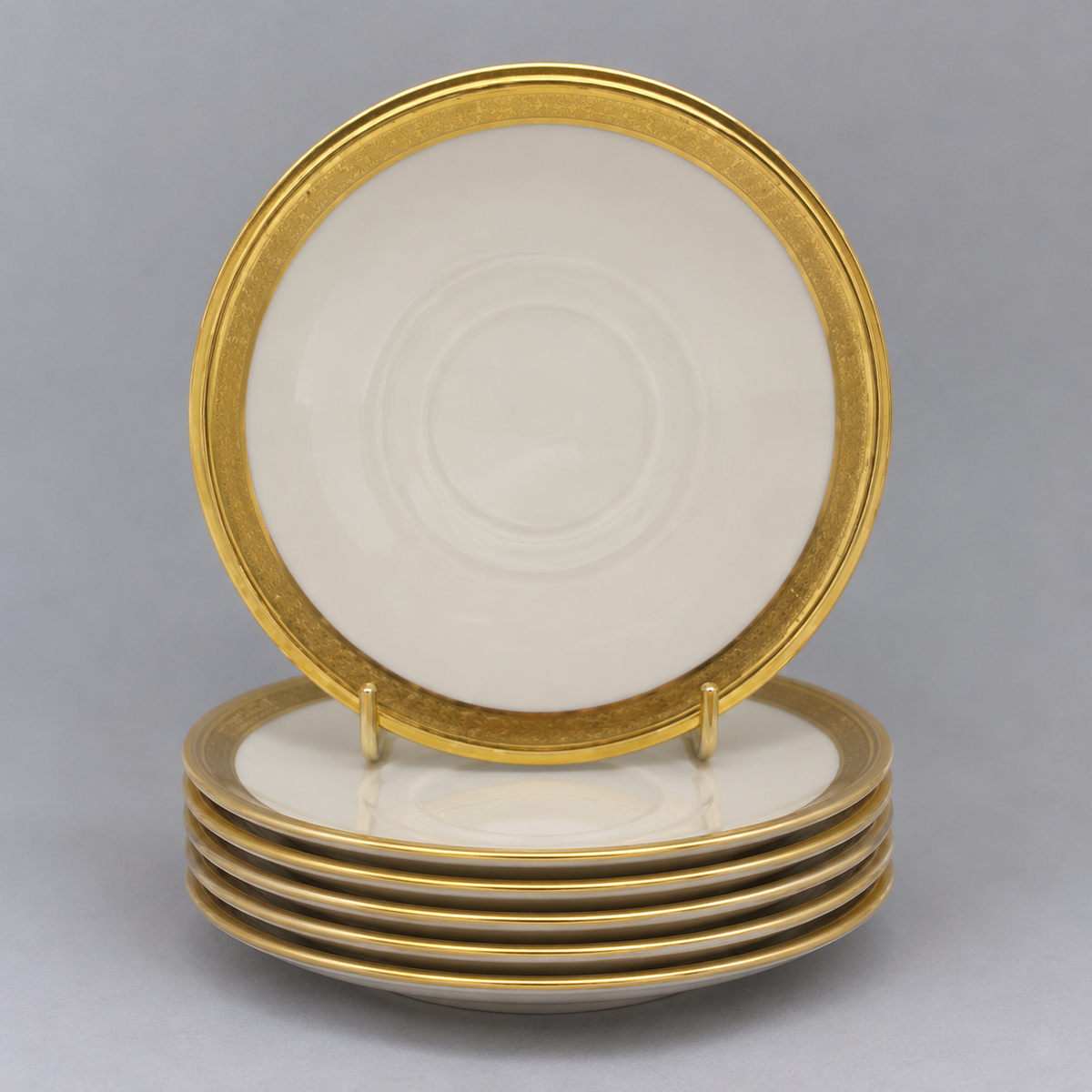 Set of 6 Lenox Aristocrat Saucers